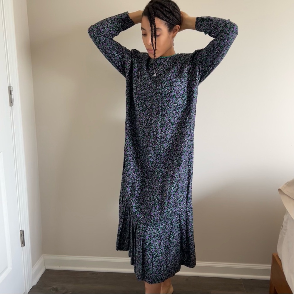 Prairie Cottagecore Vintage Women’s Dress Floral Midi Maxi Long sleeve 10